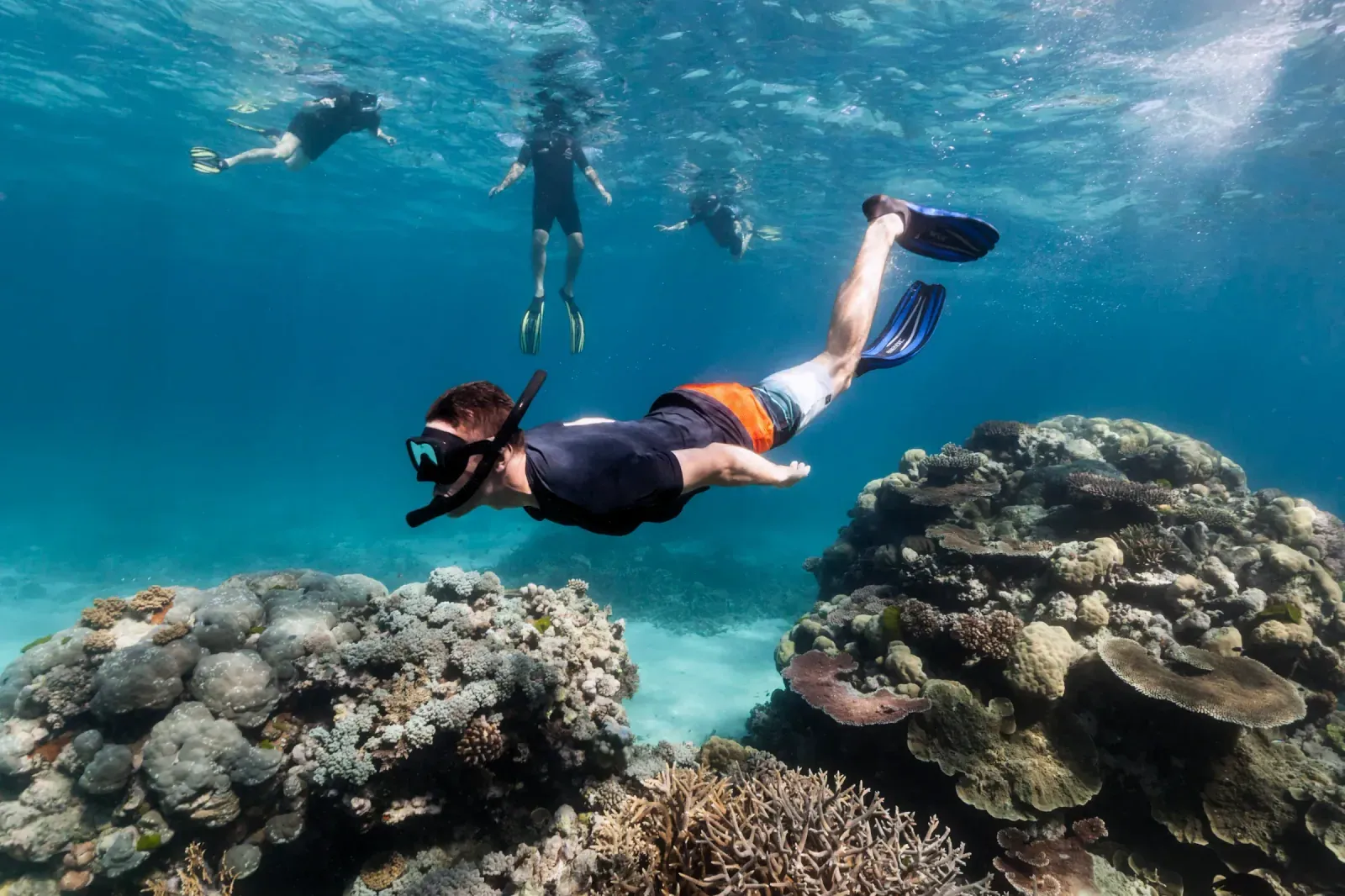 Clear blue sea at a snorkelling spot in Okinawa