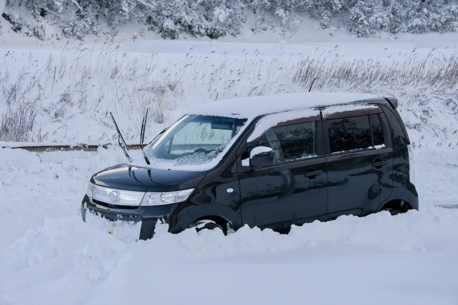Winter road in Hokkaido